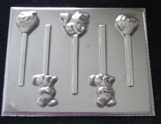 387sp Raspberry Turnover Dog Cat Strawberry Chocolate or Hard Candy Lollipop Mold